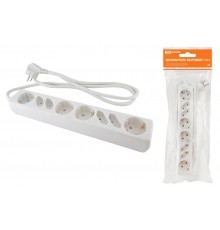 Удлинитель бытовой  У044, 4 б/з+4 с/з, 5метров, ПВС 3х1,5мм2  16А/250В   SQ1303-0312  TDM