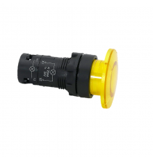 Кнопка грибовидная OptiSignal Compact D22 C7-PM-511 желтая 1НО+1НЗ   362128  КЭАЗ