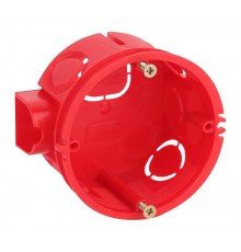 Коробка установочная усиленная КУТС 68х42мм для твердых стен саморез., стыковочные узлы красная IP20  Б0051809  ЭРА