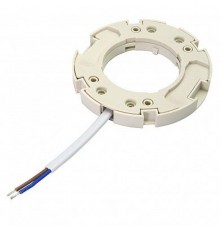 LH50 Патрон GX53, 230V, огнеупорный пластик, медь, цвет белый, размер 75*10мм, длина провода 150мм  41038  Feron