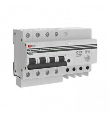 Выключатель автоматический дифференциальный АД-4 S 63А/300мА (характеристика C, AC, электронный, защита 270В) 4,5кА PROxima  DA4-63-300S-pro  EKF