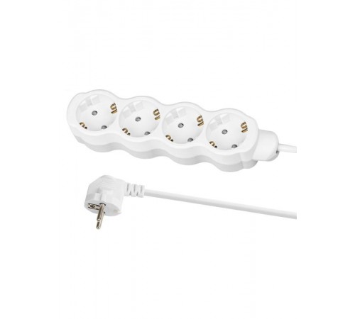 Удлинитель бытовой "Люкс" 4 гнезда, 5 м, с/з, с з/ш, ПВС 3х1 мм2, 16 А, 250 В, 3500 Вт  SQ1303-4032  TDM