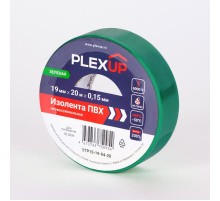Изолента ПВХ 19мм- 20м зеленая   STP15-19-09-20  PLEXUP