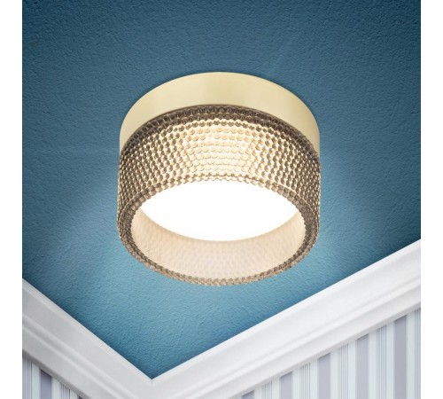 Cветильник встраиваемый под лампу GX53 DK97 GD/BK черный золото  Б0057460  ЭРА