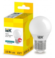 Лампа светодиодная  ALFA G45 шар 10Вт 230В 4000К E27  LLA-G45-10-230-40-E27  IEK
