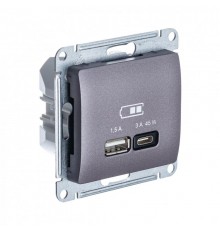 Glossa Сиреневый туман USB Розетка A + тип-C 45W высокоскор.заряд. QC PD  GSL001429  SE