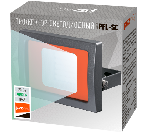 Прожектор светодиодный СДО PFL -SC-  20w Green IP65  5010451  Jazzway
