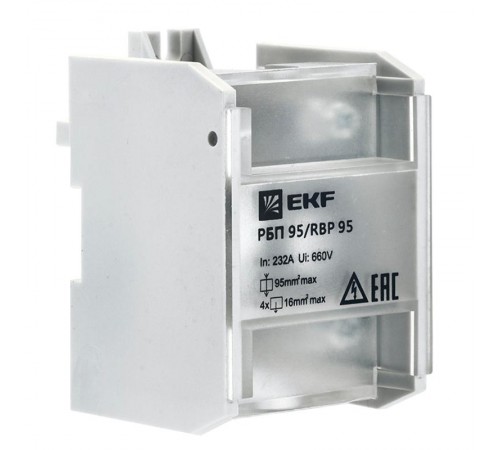 Блок распределительный проходной РБП 95 (1х95 - 4х16 мм2) 232/100 А EKF PROxima  RBP-95-100  EKF