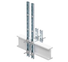 Обжимной комплект монтажных профилей тип 2 , обхват конструкции габаритами 250 на 240 мм , высота подвесной рамы-профиля 600 мм ,для крепления 1 оболо