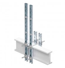 Обжимной комплект монтажных профилей тип 2 , обхват конструкции габаритами 250 на 200 мм , высота подвесной рамы-профиля 600 мм ,для крепления 1 оболо