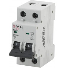 Выключатель автоматический двухполюсный NO-902-220 ВА47-29 2Р 4А 4,5кА кривая D (6/90/1890) Pro  Б0048810  ЭРА