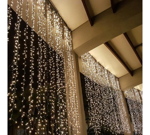 Светодиодная гирлянда ARD-CURTAIN-PRO-2000x3000-BLACK-760LED-FLASH WARM/WARM (230V, 70W)  026060  Arlight