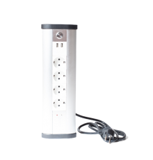 Блок розеточный управляемый (WI-FI), 4х2К+З, 2-USB (45х45), алюминий  400007  SPL