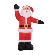 Фигура праздничная надувная 3D  "Дед Мороз приветствует", размер 150 см, внутр подсветка 4 диодов , компр/адапт 12В, IP 65   511-111  NEON-NIGHT