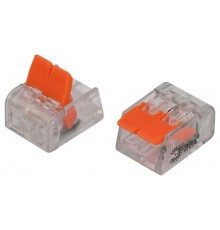 Клемма  NO-225-349 универсальная 221-412 компактная с рычагами 2-проводная 0.2-4 мм2 (упаковка 50 шт.)  Б0067896  ЭРА