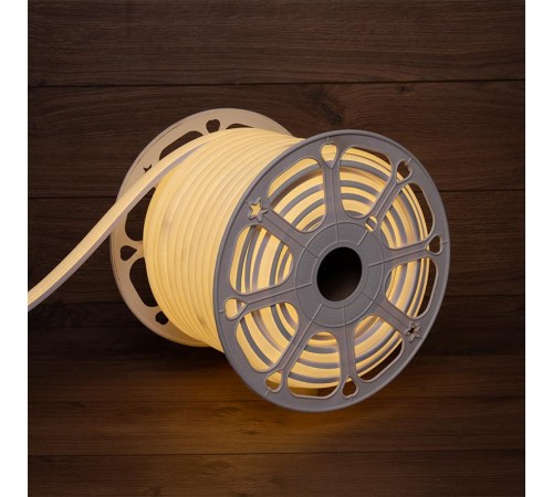 Гибкий неон LED SMD, форма - D, 16х16 мм, теплый белый, 144 LED/м, бухта 50 м  131-086  NEON-NIGHT