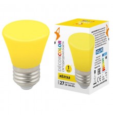Лампа светодиодная LED-D45-1W/YELLOW/E27/FR/С BELL декоративная LED. "Колокольчик", матовая. Цвет желтый  UL-00005641  Volpe