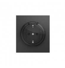 Розетка STRONG 1-ая с/з с/у, со шторками и крышкой 16А графит  KR-78-0702-6  KRANZ