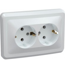 ВЕГА белый Розетка 2-местнаяс с/з 16А РС12-3-ВБ  ERV21-K01-16-DM  GENERICA