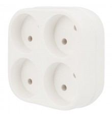 Четверник электрический 6А без заземления, белый  11-1072  NONAME_SDS
