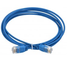 ITK Коммутационный шнур кат.5E UTP LSZH 1м slim язычок син.  PC03-C5EUL-1M-SL-WT  ITK