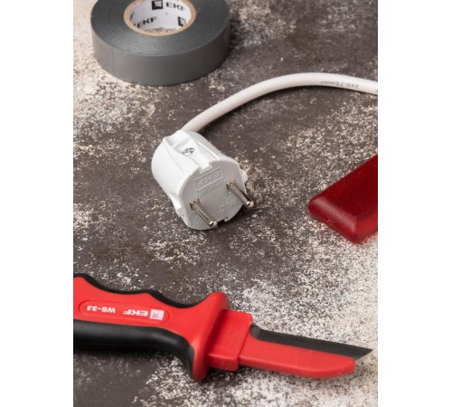 Вилка прямая без заземления белая 10А 250 В Proxima  AVP10-10-r  EKF