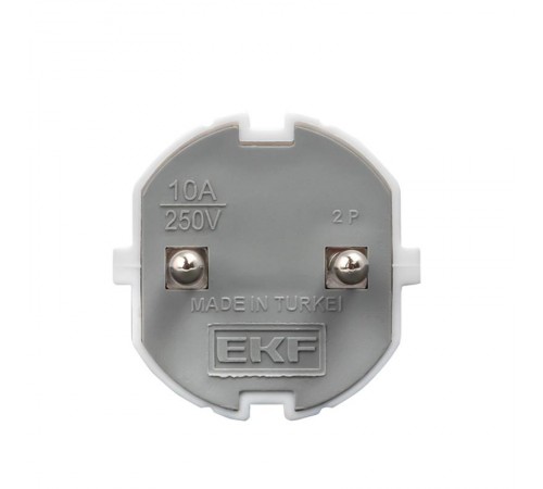 Вилка прямая без заземления белая 10А 250 В Proxima  AVP10-10-r  EKF