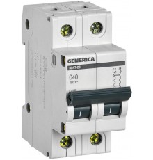 Выключатель автоматический двухполюсный ВА47-29 40А C 4,5кА  MVA25-2-040-C  GENERICA