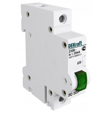 Лампа сигнальная на DIN-рейку 1P цвет зеленый LE  18004DEK  DEKraft