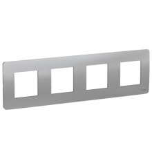 Unica Studio Алюминий Рамка 4-ая  NU200830  Schneider Electric