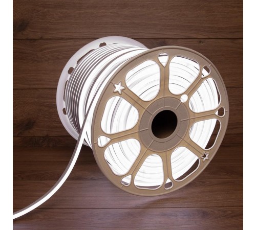 Гибкий неон 8х16мм двухсторонний 120 LED/м БЕЛЫЙ 24В бухта 50м (3 комплекта подключения)  131-115  NEON-NIGHT