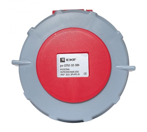 Розетка переносная 2252 3Р+РЕ+N 32А 380В IP67 EKF PROxima  ps-2252-32-380  EKF