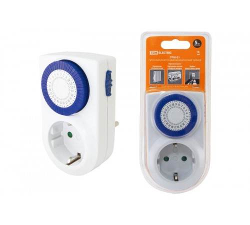 Таймер розеточный ТРМ-01-30мин/24ч-16А   SQ1506-0001  TDM