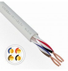 Кабель для пожарной сигнализации REXANT КПСВВнг(А)-LSLTx 2x2x0,50 мм, бухта 200 м 01-4875  REXANT