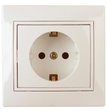 1-206-02 Intro Розетка 2P+E Schuko со шторками, 16А-250В, IP20, СУ, Plano, сл.кость  Б0029846  Intro