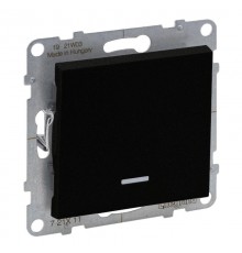 SUNO Выключатель 10АХ 250В с подсветкой/индикацией. Безвинтовые зажимы. Цвет "Антрацит"  721411  Legrand