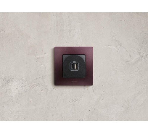 Зарядное устройство USB тип А / тип С - Legrand Etika - 3000мА 15Вт - антрацит  672636  Legrand