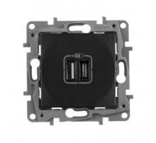 Зарядное устройство USB тип А / тип С - Legrand Etika - 3000мА 15Вт - антрацит  672636  Legrand