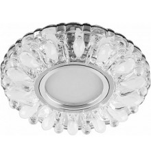 Светильник точечный встраиваемый под лампу, с LED подсветкой CD914 15LED*2835 SMD 4000K, MR16 50W G5.3, прозрачный-матовый, хром  29535  FERON