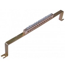 Скоба _PE_ 150.14 Шина "РЕ" на 14 присоединений 150А на скобе  Скоба _PE_ 150.14  HEGEL