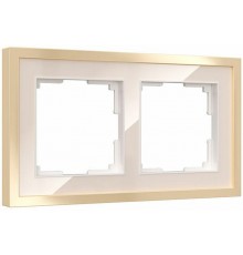W0022851/ Электроустановочные изделия  Рамка на 2 поста Baguette (айвори/латунь)  a060235  Werkel