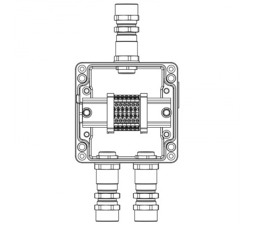 Взрывозащищенная клеммная коробка из алюминия TBE-A-12-(6xCBC.2)-2xKA2MHK(A)-1xKA2MHK(C)1Ex e IIC Т5 Gb / Ex tb IIIC T95°C Db IP66  1201.121.22.121B 
