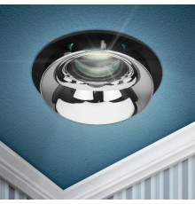 Cветильник встраиваемый декоративный KL103 BK/CH MR16 GU5.3 черный хром  Б0056355  ЭРА