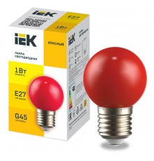 Лампа светодиодная декор. G45 шар 1Вт 230В красный E27 для белт-лайта  LLE-G45-1-230-R-E27  IEK