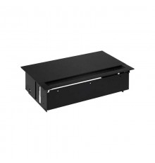 Simon S400 Врезной розеточный блок с крыш., ввод щетка, 3x2P+E, 2xUSB заряд. уст., 1 пустой модуль черный, S400  44523000-138  Simon