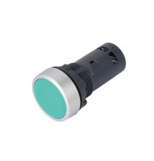 Кнопка SB7 моноблочная 22мм зеленая с возвратом, металл, 1НО+1НЗ, IP65  SB7EA35  SE