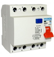 Выключатель дифференциальный (УЗО) HIRC63 4PG4S0000C 00040F 4 полюса, 40A, 30mA  13.05.000016  HYUNDAI