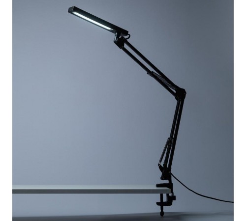 Настольный светильник NLED-507-8W-BK светодиодный на струбцине чёрный  Б0058338  ЭРА