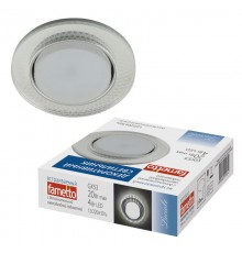 Светильник декор.встр Luciole DLS-L156 GX53 GLASSY/CLEAR 3D GX53 доп.LED подсветка 4Вт металл/стекл. зерк./прозр, эфф. 3D.  UL-00005321  Fametto