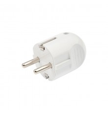 Вилка Евро прямая с з/к 16А белая  16-0732  REXANT